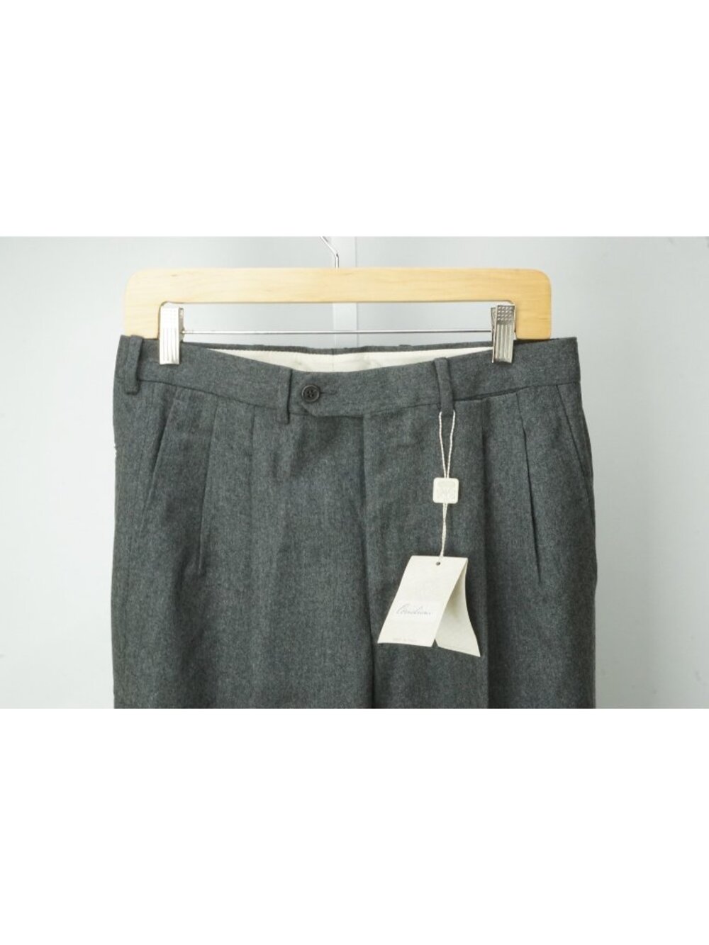 Corneliani Gray Flannel 100% Wool Dress Pants Sz 46R EU BRAND NEW